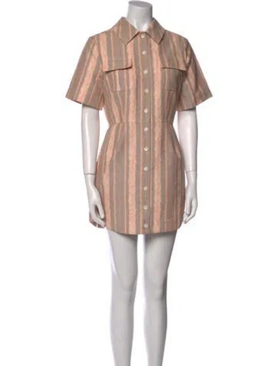 Pre-owned Matthew Bruch Knee-length Dress In Neutral