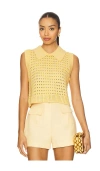 Matthew Bruch Knit Mesh Collared Tank Top