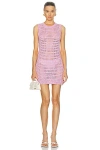 Matthew Bruch Knit Mesh Tank Mini Dress In Fuchsia Melange