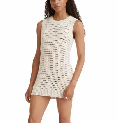 Matthew Bruch Knit Mesh Tank Mini Dress In Cream In White