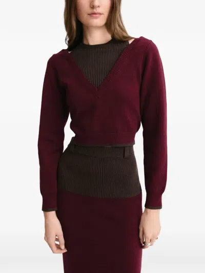 Matthew Bruch Layered V-neck Sweater In Multi
