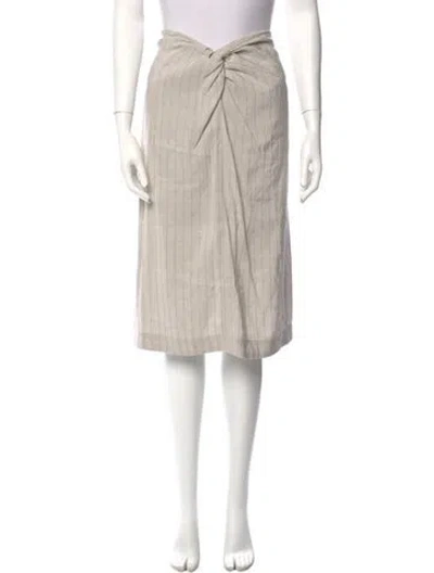 Pre-owned Matthew Bruch Linen Knee-length Skirt In Neutral
