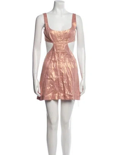 Pre-owned Matthew Bruch Linen Mini Dress