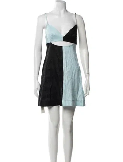 Pre-owned Matthew Bruch Linen Mini Dress In Multi