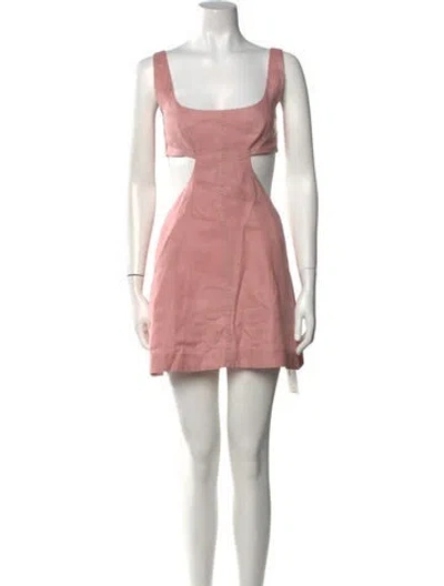 Pre-owned Matthew Bruch Linen Mini Dress In Pink