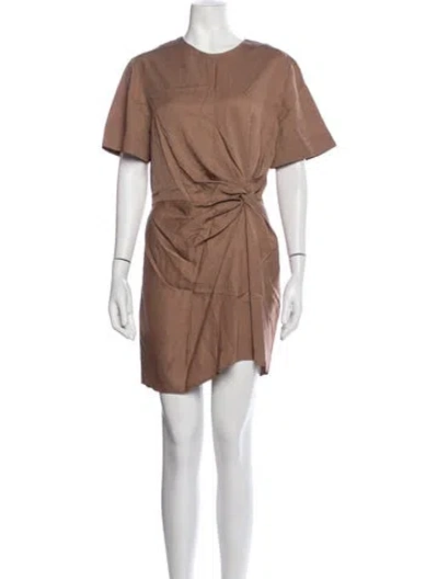 Pre-owned Matthew Bruch Linen Mini Dress W/ Tags In Brown