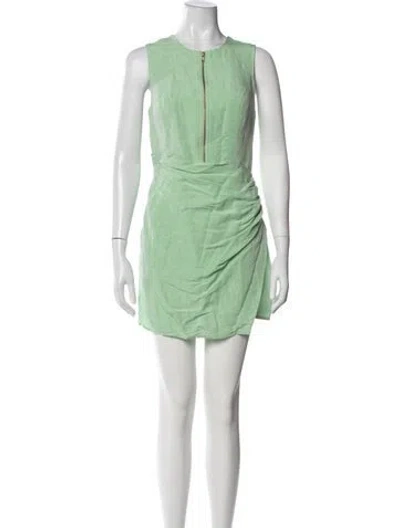 Pre-owned Matthew Bruch Linen Mini Dress W/ Tags In Green
