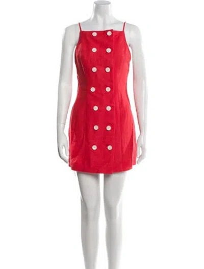 Pre-owned Matthew Bruch Linen Mini Dress W/ Tags In Orange