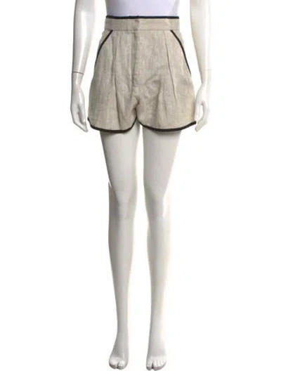 Pre-owned Matthew Bruch Linen Mini Shorts In Neutrals