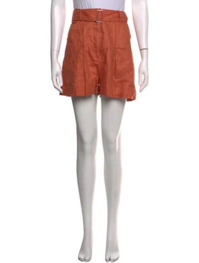 Pre-owned Matthew Bruch Linen Mini Shorts In Orange