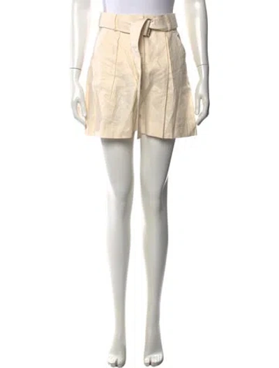 Pre-owned Matthew Bruch Linen Mini Shorts W/ Tags In Neutrals