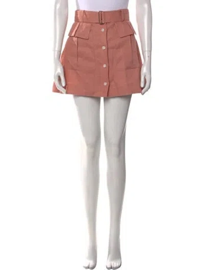 Pre-owned Matthew Bruch Linen Mini Skirt In Pink