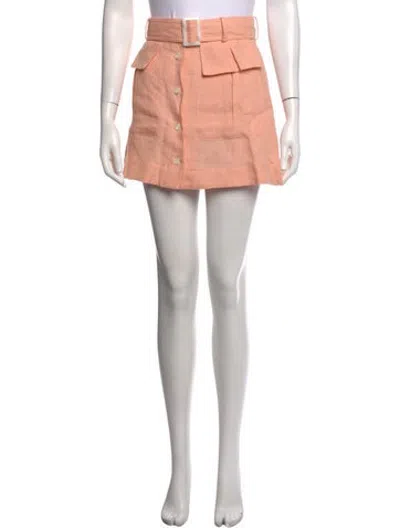 Pre-owned Matthew Bruch Linen Mini Skirt W/ Tags In Pink