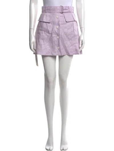 Pre-owned Matthew Bruch Linen Mini Skirt W/ Tags In Purple