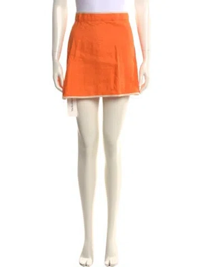 Pre-owned Matthew Bruch Linen Mini Skirt In Yellow