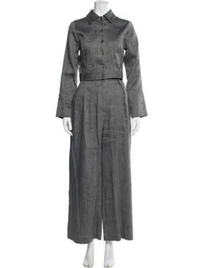 Pre-owned Matthew Bruch Linen Pant Set W/ Tags In Gray