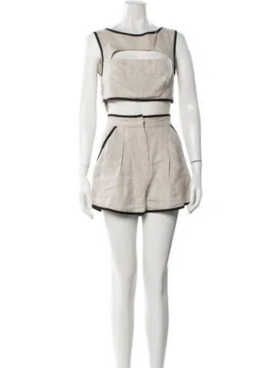 Pre-owned Matthew Bruch Linen Set In Neutral