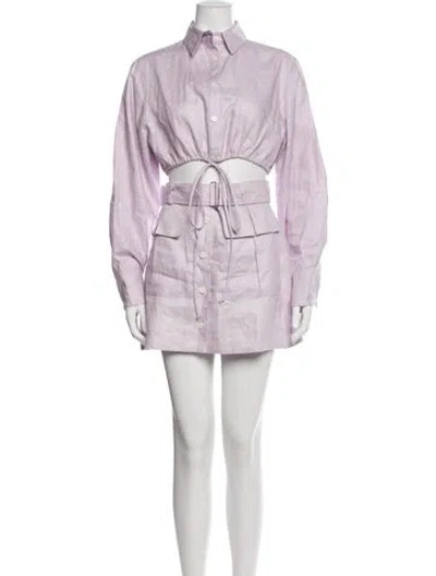 Pre-owned Matthew Bruch Linen Skirt Set In Purple