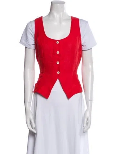 Pre-owned Matthew Bruch Linen Vest W/ Tags In Red