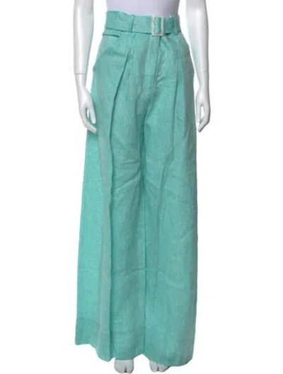 Pre-owned Matthew Bruch Linen Wide Leg Pants In Multi