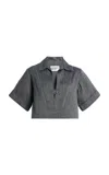 Matthew Bruch Linen-cotton Denim Popover Shirt In Blue