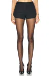 Matthew Bruch Low-rise Hot Short In Black Tweed