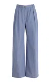 Matthew Bruch Low-rise Wide-leg Pants In Blue