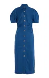 Matthew Bruch Midi Shirt Dress In Blue