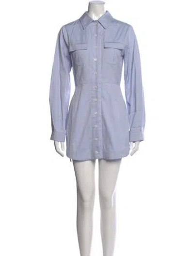 Pre-owned Matthew Bruch Mini Dress In Blue