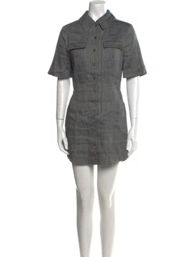 Pre-owned Matthew Bruch Mini Dress In Gray