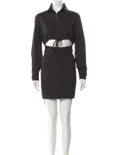 Pre-owned Matthew Bruch Mini Dress In Gray