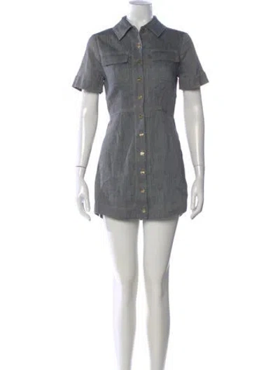 Pre-owned Matthew Bruch Mini Dress In Gray