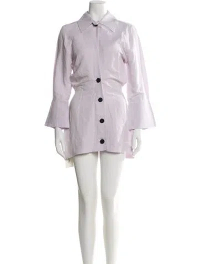 Pre-owned Matthew Bruch Mini Dress In White