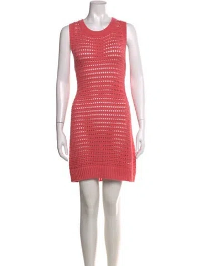 Pre-owned Matthew Bruch Nylon Mini Dress In Pink
