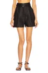 Matthew Bruch Pleated Short In Black In Black