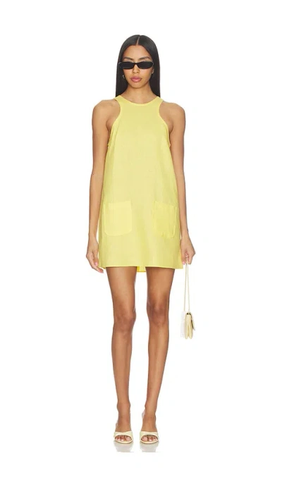 Matthew Bruch Pocket Mini Dress In Yellow