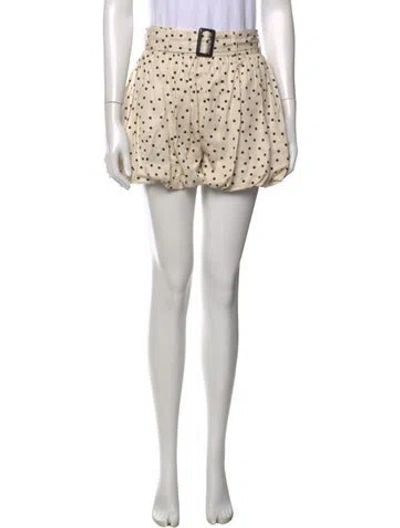 Pre-owned Matthew Bruch Polka Dot Print Mini Skirt In Neutrals