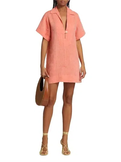 MATTHEW BRUCH POP OVER MINI DRESS IN RED MELANGE