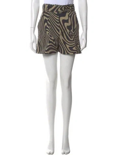 Pre-owned Matthew Bruch Printed Mini Shorts In Green