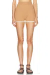 Matthew Bruch Rib Knit Hot Short In Khaki