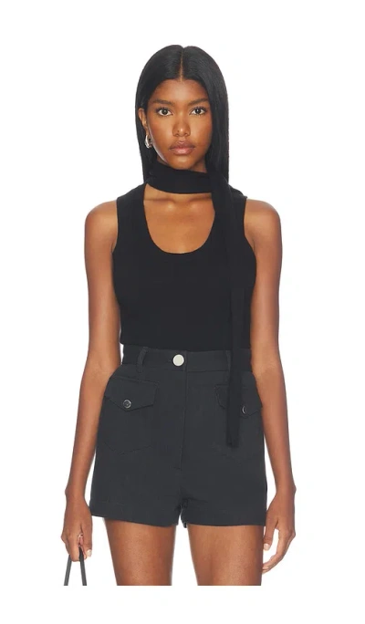 Matthew Bruch Scarf Tank Top In Black