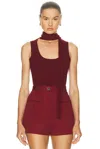 Matthew Bruch Scarf Tank Top In Burgundy