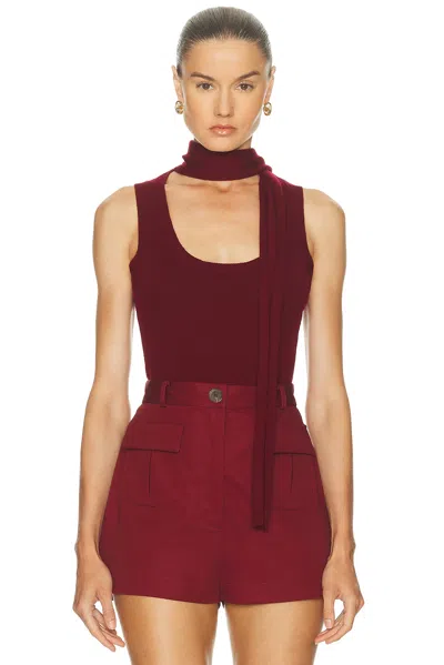 Matthew Bruch Scarf Tank Top In Burgundy
