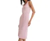 Matthew Bruch Scoop Neck Tank Midi Dress In Pink Melange Knit In Pink
