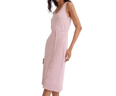 Matthew Bruch Scoop Neck Tank Midi Dress In Pink Melange Knit