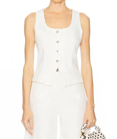 MATTHEW BRUCH SCOOP NECK VEST IN WHITE DENIM