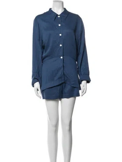 Pre-owned Matthew Bruch Short Set In Blue