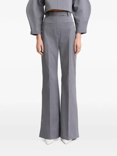Matthew Bruch Side-slit Bell-bottom Trousers In Gray