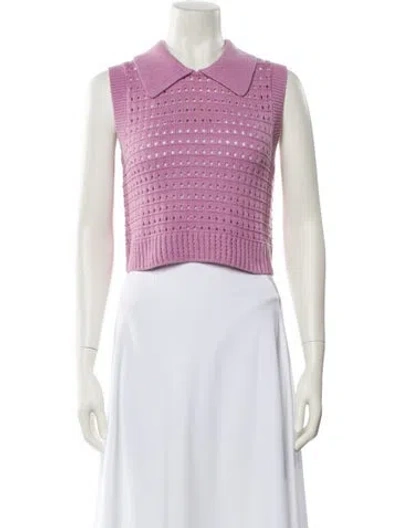 Pre-owned Matthew Bruch Sleeveless Crop Top In Pink