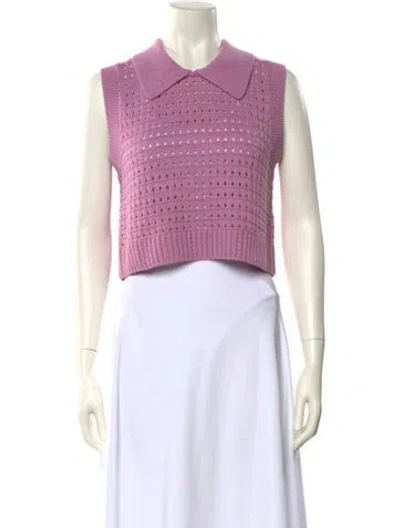 Pre-owned Matthew Bruch Sleeveless Crop Top In Pink
